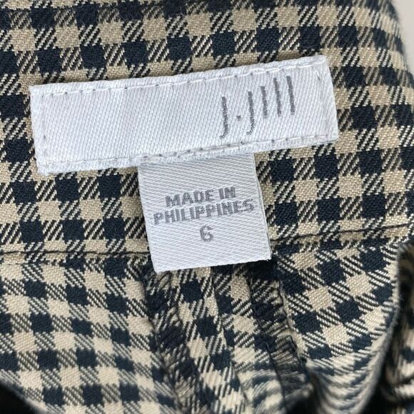 J. Jill Cream & Black Gingham Check Cropped Trouser Pants - Picture 3 of 5